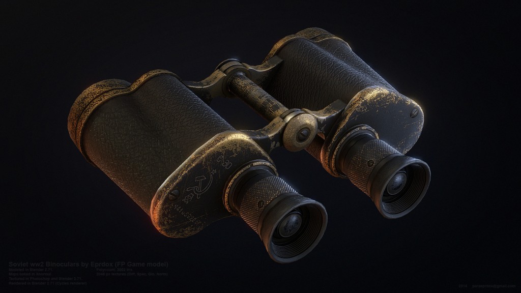 Low poly WW2 Binoculars preview image 1